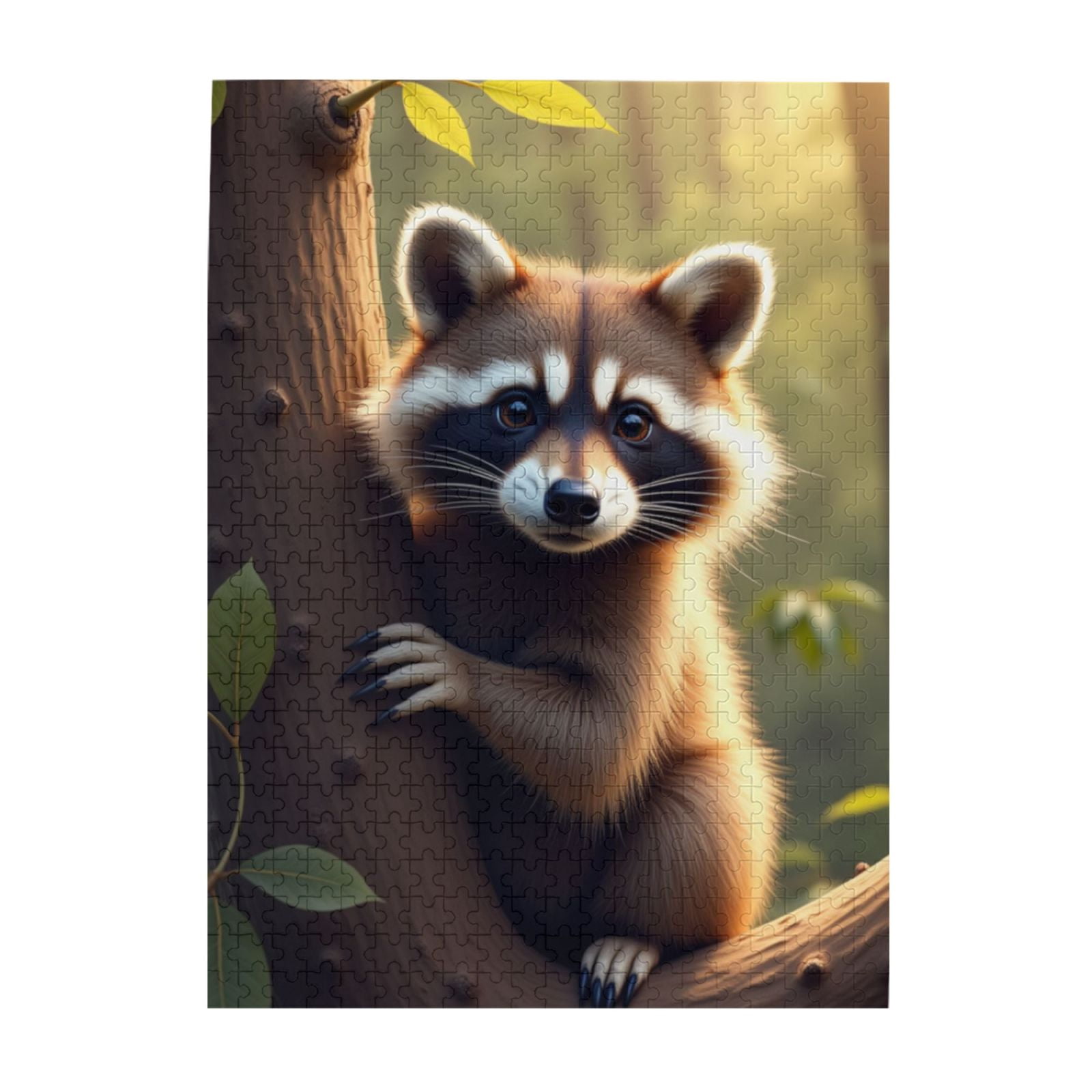 500 Piece Raccoon On Tree Branch Jigsaw Puzzle For Adults Challenging ...