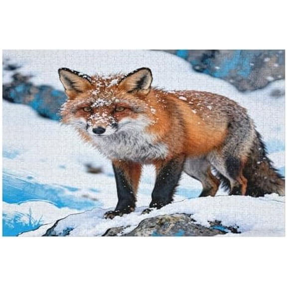 500 Piece Red Fox in Winter Snow Puzzle for Adults – DIY Home Decor, Interactive Family Fun, Hard Challenging for Adults