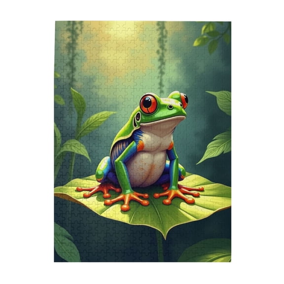500 Piece RedEyed Tree Frog Jigsaw Puzzle For Adults Vibrant Rainforest Artwork Challenging And Relaxing Puzzle Quality Pieces Great Gift Idea
