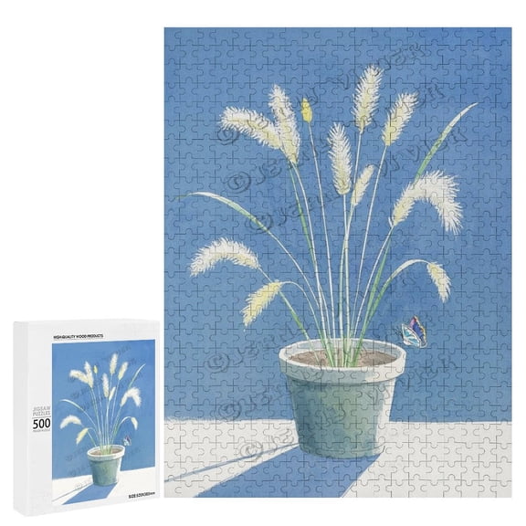 500 Piece Reed Grass Puzzle, Relaxing Nature Puzzle for Adults, Finished Size 15" x 21"