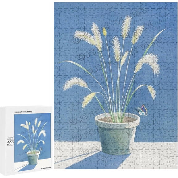 500 Piece Reed Grass Puzzle, Relaxing Nature Puzzle for Adults, Finished Size 15" x 21"