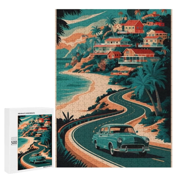 500-Piece Retro Poster Puzzle  Ideal for Relaxing & Fun Family Game Nights