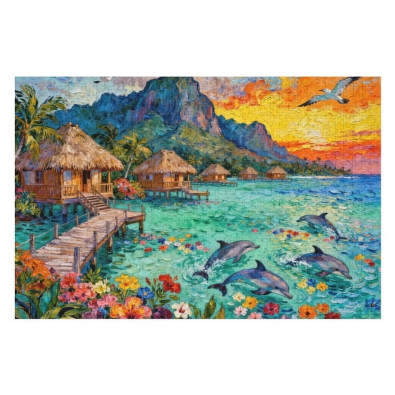 500 Piece Rural Area Puzzle for Adults, 20.5x15 in Letters on Back, Challenging Family Game