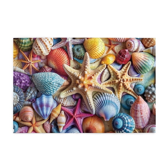 500 Piece Sea Shells Starfish Jigsaw Puzzle Adult Puzzle Challenging & Fun Activity Home Decor Unique Artwork Great Gift Idea