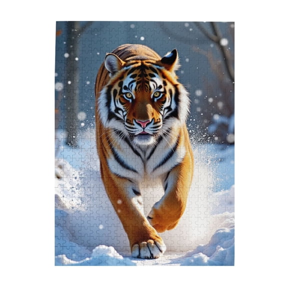 500 Piece Siberian Tiger Jigsaw Puzzle For Adults Challenging & Fun Winter Scene Adult Puzzles Stunning Artwork Quality Pieces Great Gift Idea Home Decor