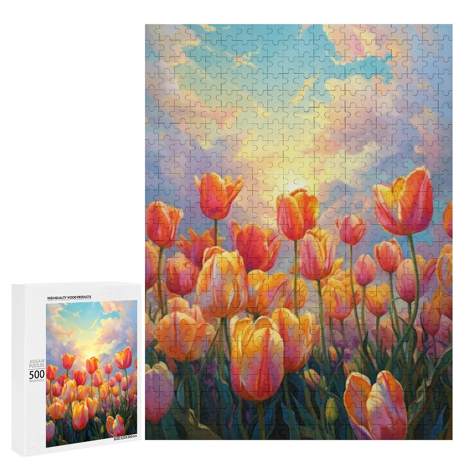 500-Piece Spring Flowers Puzzle – Brain-Challenging Fun for Adults ...