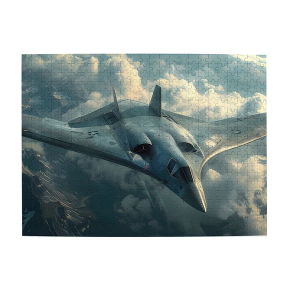 500 Piece Stealth Bomber Jigsaw Puzzle For Adults – Dynamic Wooden Military Aircraft, Challenging Brain Exercise & Relaxing Stress Relief, Captivating Aviation Wall Art Gift