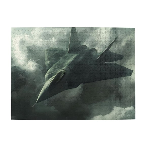 500 Piece Stealth Fighter Jet Jigsaw Puzzle For Adults Challenging Wooden Game, Dynamic Military Aircraft Artwork, Relaxing Brain Exercise, Great Gift Idea