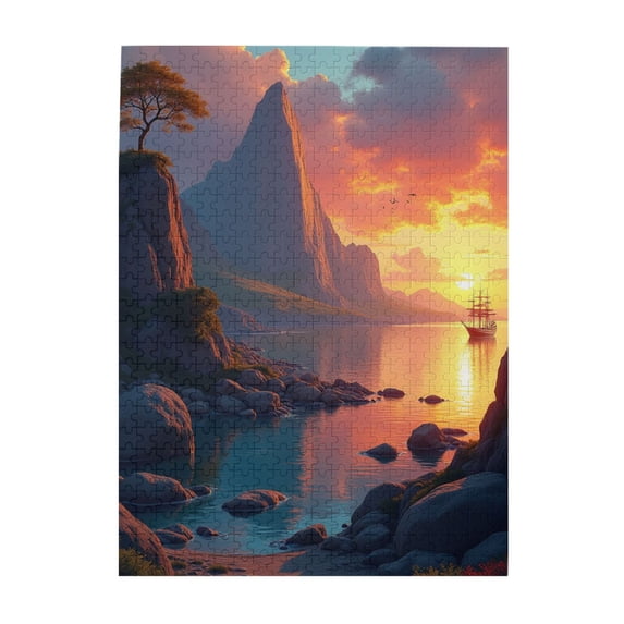 500 Piece Sunset Seascape Jigsaw Puzzle For Adults – Challenging & Relaxing Coastal Scene Puzzle – HighQuality Pieces Vibrant Artwork Great Gift Idea