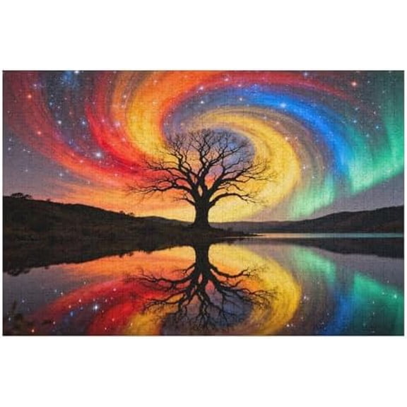 500 Piece Tree of Life Aurora Hard Challenging Puzzle for Adults – Brain-Teaser for Family Fun, Educational & Decorative Perfect for Home Entertainment