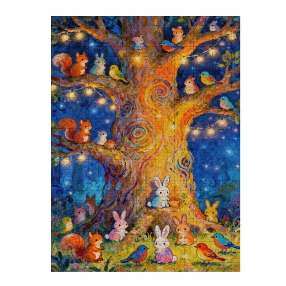 500 Piece Treehouse Family Puzzle for Adults Hard Difficult Jigsaw Puzzle Challenging DIY Puzzles for Seniors Fun Family Game Night, Home Decor, Interlock Perfectly No Dust, 20.5x15 in
