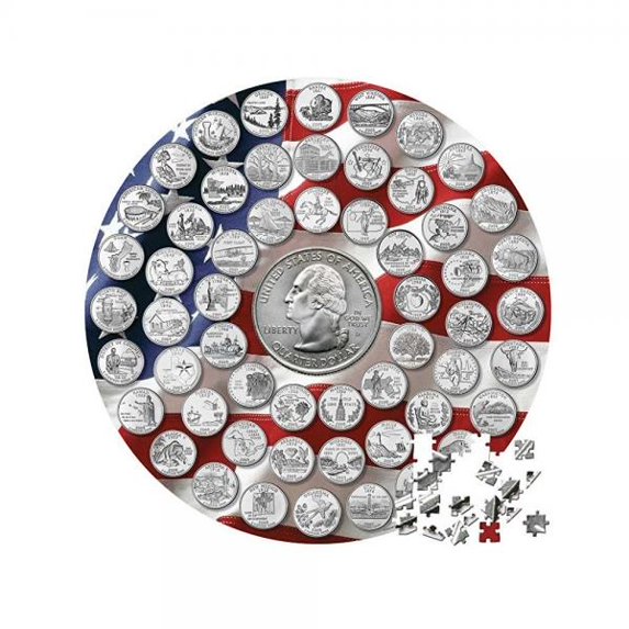 500 Piece Two-sided State Quarter Jigsaw Puzzle