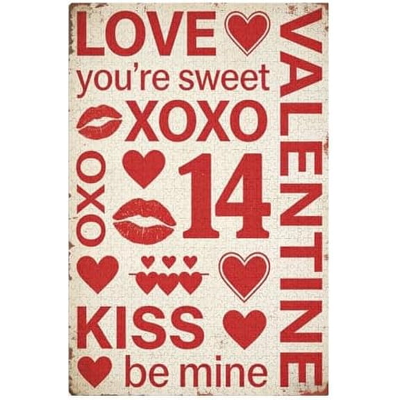 500 Piece Valentine’s Day Love Fun Brain Challenge Puzzle for Adults – Romantic Holiday Display for Couples or Family Night, Mind Exercise and Cozy Evening Activity