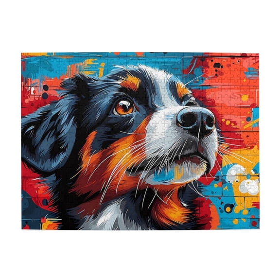 500 Piece Vibrant Colorful Pop Art Dog Jigsaw Puzzle For Adults – Challenging, Relaxing Brain Game, Unique Pet Art Home Decor, Great Gift For Dog Lovers