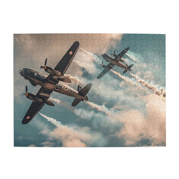500 Piece Vintage Bomber Plane Jigsaw Puzzle For Adults – Captivating WWII Military Aviation Artwork, Challenging Wooden Game, Relaxing Brain Exercise, Ideal Gift & Home Decor