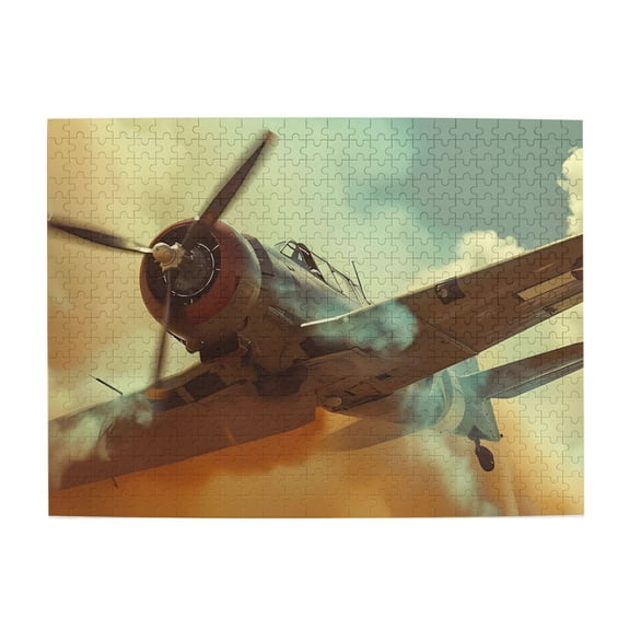 500 Piece Vintage Fighter Plane Jigsaw Puzzle For Adults – Dynamic WWII Aviation Art, Challenging Wooden Game, Relaxing Brain Exercise, Great Gift & Home Decor