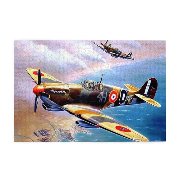 500 Piece Vintage Military Aircraft Jigsaw Puzzle For Adults – Stunning Wwii Fighter Plane Art, Challenging, Relaxing Cognitive Workout, Great Gift & Home Decor