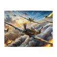 thumbnail image 1 of 500 Piece Vintage Military Fighter Planes Jigsaw Puzzle For Adults Dynamic Air Combat Artwork, Challenging Wooden Brain Teaser, Ideal Gift & Home Decor, 1 of 7