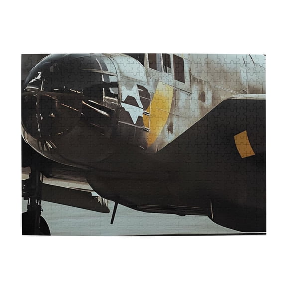 500 Piece Vintage WWII Bomber Jigsaw Puzzle For Adults – Detailed Wooden Military Aircraft Art, Challenging Cognitive Workout, Relaxing Fun, Ideal Gift For Aviation Fans, Home Decor