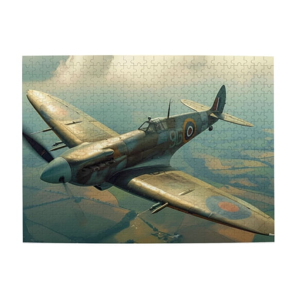 500 Piece Vintage WWII Fighter Plane Jigsaw Puzzle For Adults – Challenging & Relaxing Wooden Game, Detailed Military Aircraft Art, Great Gift Idea For Aviation Fans & Decor