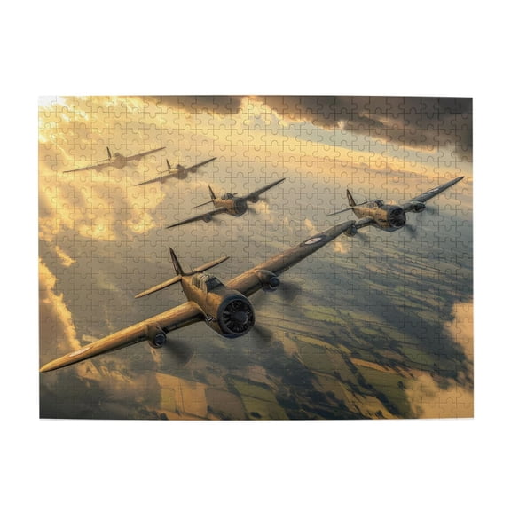 500 Piece Vintage Warplanes Jigsaw Puzzle For Adults – Captivating WWII Aviation Artwork, Challenging Brain Teaser, Relaxing Pastime, Great Gift For Enthusiasts & Home Decor