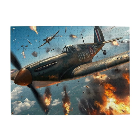 500 Piece WWII Aerial Combat Wooden Jigsaw Puzzle For Adults – Challenging & Relaxing Brain Workout, Artistic Home Wall Decor, Ideal Gift Choice