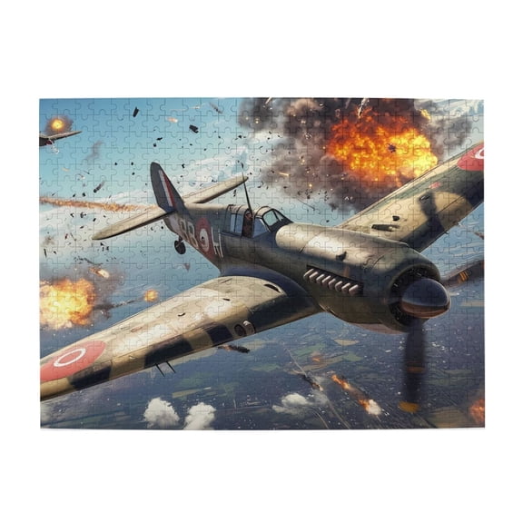 500 Piece WWII Air Combat Jigsaw Puzzle For Adults – Challenging Wooden Brain Exercise, Dramatic Military Artwork Home Decor, Relaxing Fun, Unique Gift For History Buffs