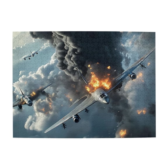 500 Piece WWII Air Combat Jigsaw Puzzle For Adults – Intense Fighter Plane Battle Scene, Challenging Brain Exercise, Relaxing Game, Ideal Gift, Wall Art Decor