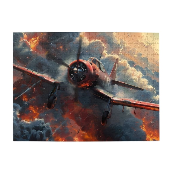 500 Piece WWII Fighter Plane Jigsaw Puzzle For Adults – Challenging Aerial Combat Artwork, Relaxing Brain Exercise, Wooden Interlocking Pieces, Great Gift Idea & Home Decor