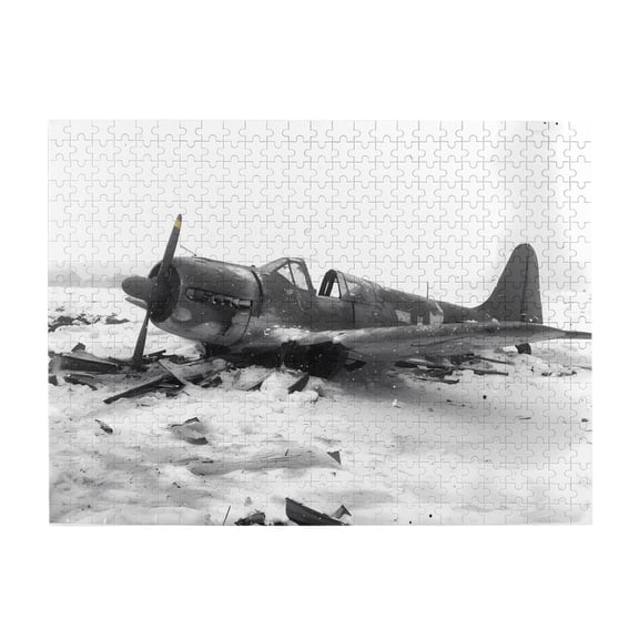500 Piece WWII Fighter Plane Jigsaw Puzzle For Adults – Challenging Black & White Historical Military Artwork, Relaxing Brain Exercise Game, Unique Gift For History Buffs & Home Decor