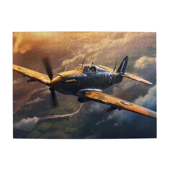 500 Piece WWII Fighter Plane Jigsaw Puzzle For Adults Challenging Wooden Brain Game, Captivating Vintage Aircraft Artwork, Relaxing Cognitive Workout & Great Gift For History Buffs