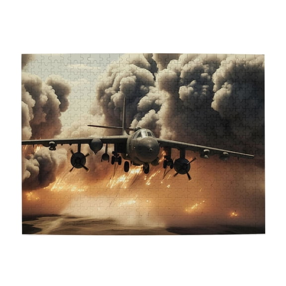 500 Piece War Plane Jigsaw Puzzle For Adults – Dramatic Combat Art, Challenging Wooden Puzzle, Relaxing Brain Exercise, Great Gift & Home Decor