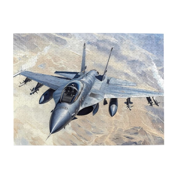 500 Piece Wooden Fighter Jet Jigsaw Puzzle For Adults – Dynamic Military Aircraft Art, Challenging Brain Game, Relaxing Hobby, Great Gift & Home Decor