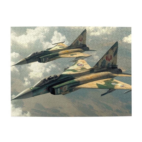 500 Piece Wooden Fighter Jet Jigsaw Puzzle For Adults – Dynamic Military Aviation Artwork, Challenging & Relaxing Brain Exercise, Great Gift For Enthusiasts