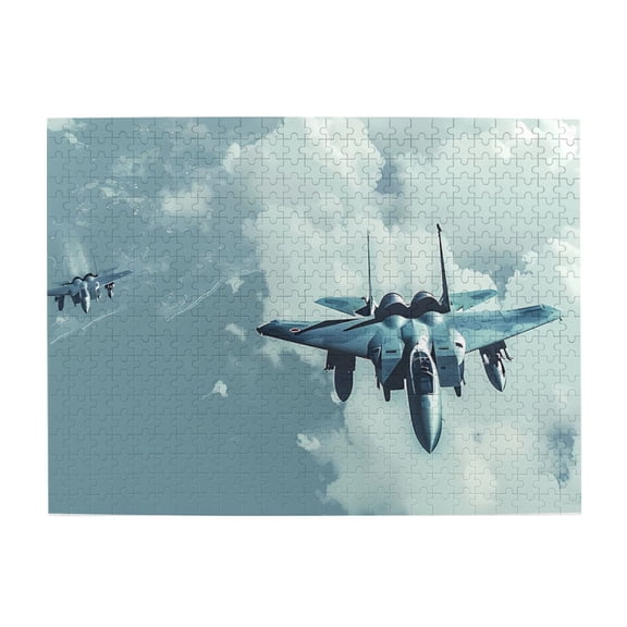 500 Piece Wooden Fighter Jet Puzzle For Adults – Dynamic Military Aviation Art, Challenging Brain Exercise, Relaxing Stress Relief Game, Great Gift & Home Decor