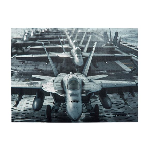 500 Piece Wooden Fighter Jet Puzzle For Adults Epic Naval Aviation Theme, Challenging & Relaxing Brain Exercise For Stress Relief, Unique Home Decor Gift