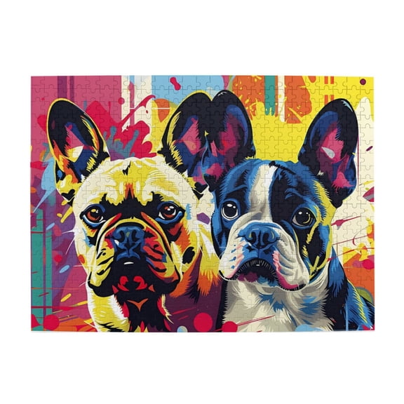 500-Piece Wooden Jigsaw Puzzle for Adults - Colorful Dogs Pop Art Style , Fun & Relaxing Family Game, No-Dust Interlocking Pieces, Perfect Wall Decor & Holiday Gift