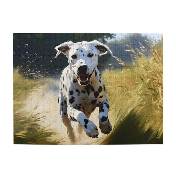 500-Piece Wooden Jigsaw Puzzle for Adults - Dalmatian Running Meadow , Fun & Relaxing Family Game, No-Dust Interlocking Pieces, Perfect Wall Decor & Holiday Gift