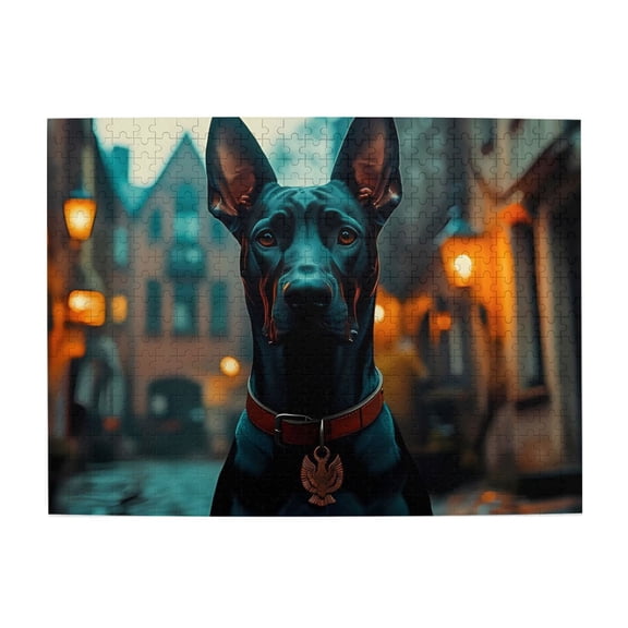 500-Piece Wooden Jigsaw Puzzle for Adults - Night Street Pet Collar Eagle , Fun & Relaxing Family Game, No-Dust Interlocking Pieces, Perfect Wall Decor & Holiday Gift