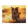 thumbnail image 1 of 500-Piece Wooden Jigsaw Puzzle for Adults - Running Dog Beach Sunset , Fun & Relaxing Family Game, No-Dust Interlocking Pieces, Perfect Wall Decor & Holiday Gift, 1 of 7
