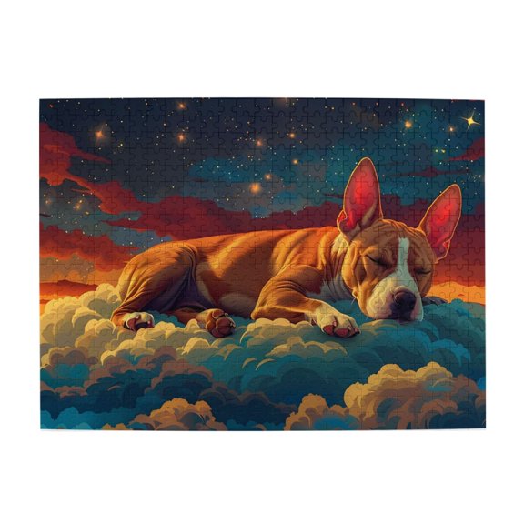 500-Piece Wooden Jigsaw Puzzle for Adults - Sleeping Dog On Clouds Sky , Fun & Relaxing Family Game, No-Dust Interlocking Pieces, Perfect Wall Decor & Holiday Gift