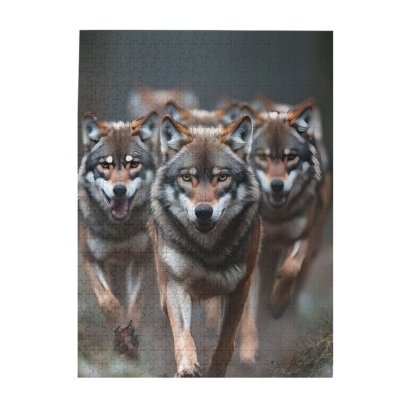 500-Piece Wooden Jigsaw Puzzle for Adults - Wolf Pack Predators , Fun & Relaxing Family Game, No-Dust Interlocking Pieces, Perfect Wall Decor & Holiday Gift