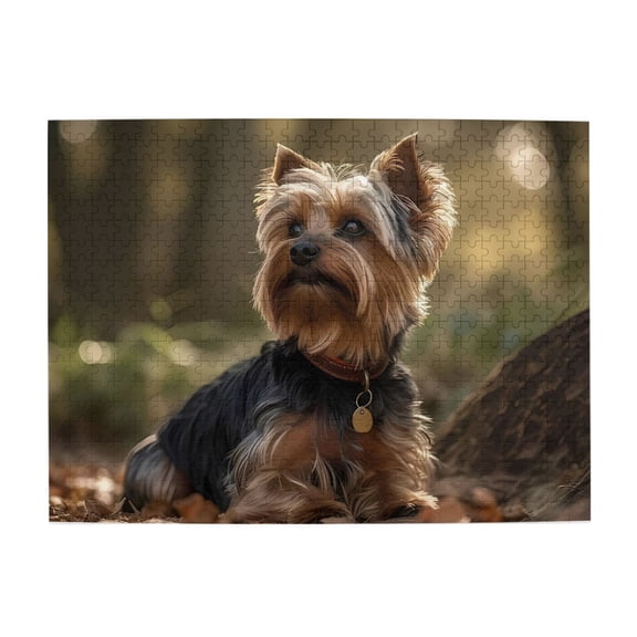 500-Piece Wooden Jigsaw Puzzle for Adults - Yorkie Dog With Collar , Fun & Relaxing Family Game, No-Dust Interlocking Pieces, Perfect Wall Decor & Holiday Gift