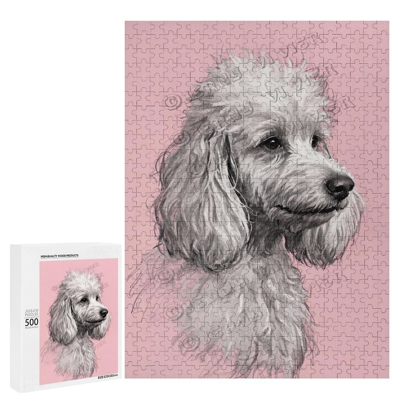 500 Piece Wooden Jigsaw Puzzle – Poodle Dog Portrait | Relaxing & Fun ...