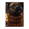 thumbnail image 1 of 500-Piece Wooden Jigsaw Puzzle for Adults - Boxer Dog Knitted Sweater Fire , Challenging Family Art Project, Unique Home Wall Decor Gift, 1 of 6