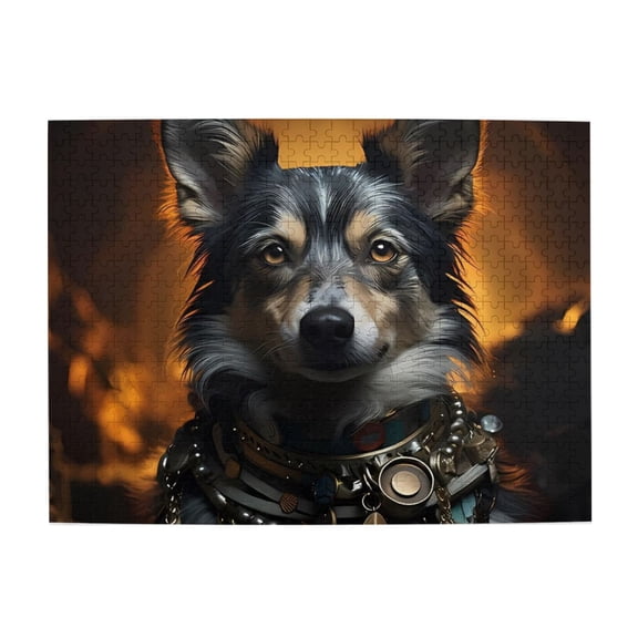 500-Piece Wooden Jigsaw Puzzle for Adults - Dog Portrait Ornate Collar , Fun & Challenging Brain Teaser, Stylish Home Decor & Unique Gift