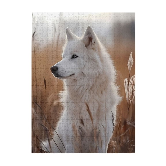 500-Piece Wooden Jigsaw Puzzle for Adults & Families - Arctic Wolf Natural Habitat , Fun & Educational Brain-Teasing Game, Artistic Home Decor