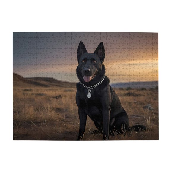 500-Piece Wooden Jigsaw Puzzle for Adults & Families - Black Dog Collar Scenery , Fun & Educational Brain-Teasing Game, Artistic Home Decor