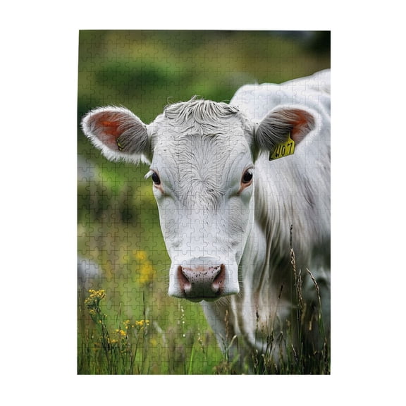 500-Piece Wooden Jigsaw Puzzle for Adults & Families - Farm Animal Grassland Outdoors , Fun & Educational Brain-Teasing Game, Artistic Home Decor