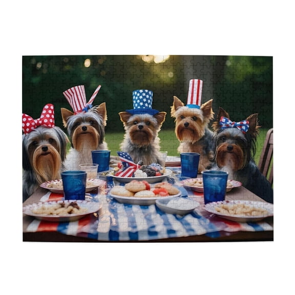 500-Piece Wooden Jigsaw Puzzle for Adults & Families - Fourth Of July Celebration , Fun & Educational Brain-Teasing Game, Artistic Home Decor